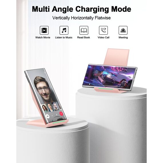 15W Fast Wireless Charger Set,NANAMI kabellose Ladegerät mit 20W USB C ladegerät für iPhone 17 16 15 14 13 12 Pro Max Xr Xs,Induktive Ladestation für Samsung Galaxy S26 S25 S24 S23 S22 Google Pixel LG