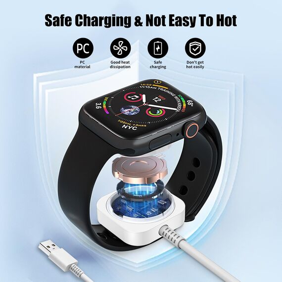 Critin Ladekabel für Apple Watch, USB Magnetisches Kabelloses Ladegerät Kompatibel mit Apple Watch Ultra/SE/Serie 9/8/7/6/5/4/3/2/1, Tragbares Schnellladekabel (1 m)