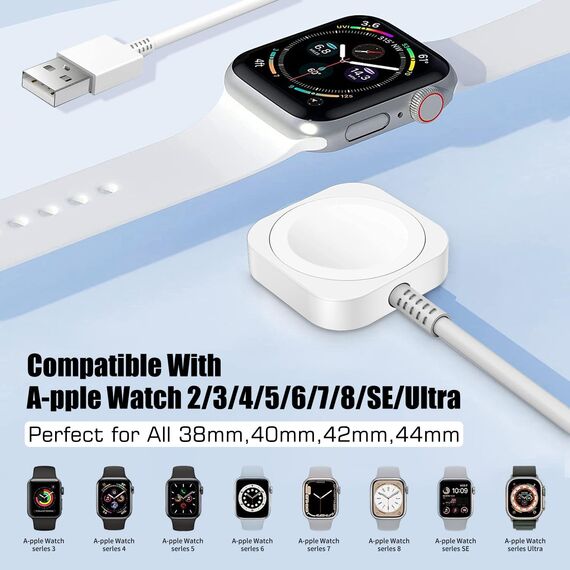 Critin Ladekabel für Apple Watch, USB Magnetisches Kabelloses Ladegerät Kompatibel mit Apple Watch Ultra/SE/Serie 9/8/7/6/5/4/3/2/1, Tragbares Schnellladekabel (1 m)