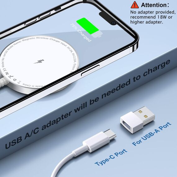 Mag-Safe Ladegerät für iPhone Ladestation: Magnet Wireless Charger Induktive Kabelloses Ladepad Kompatibel mit iPhone 17 Air 16e 16 15 14 13 12 und für Air-Pods 4 3 2 Pro (Ohne Netzteil, 2 Stück Weiß)