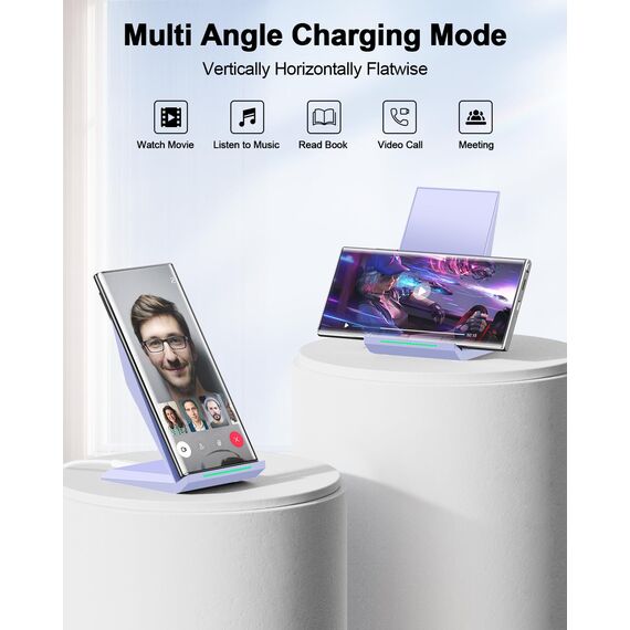 NANAMI Fast Wireless Charger, Induktive Ladestation für Apple iPhone 17 16 15 14 13 12 Pro 11 XS Max XR X 8 Plus,Kabelloses Ladegerät Phone Handy Charger Schnell für Samsung Galaxy S26 S25 S24 S23 S22