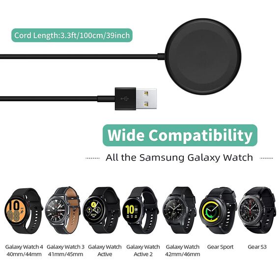 Kabelloses Ladegerät kompatibel mit Samsung Galaxy Watch 6/6Classic 5/5 Pro, magnetisches kabelloses USB-Ladekabel für Samsung Galaxy Watch 4/4 Classic, Watch 3, Active 2/Active