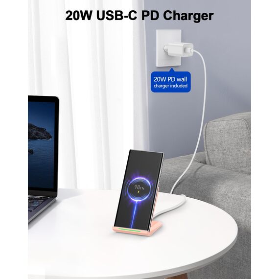 15W Fast Wireless Charger Set,NANAMI kabellose Ladegerät mit 20W USB C ladegerät für iPhone 17 16 15 14 13 12 Pro Max Xr Xs,Induktive Ladestation für Samsung Galaxy S26 S25 S24 S23 S22 Google Pixel LG