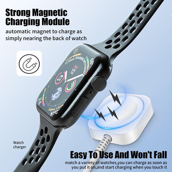 Critin Ladekabel für Apple Watch, USB Magnetisches Kabelloses Ladegerät Kompatibel mit Apple Watch Ultra/SE/Serie 9/8/7/6/5/4/3/2/1, Tragbares Schnellladekabel (1 m)