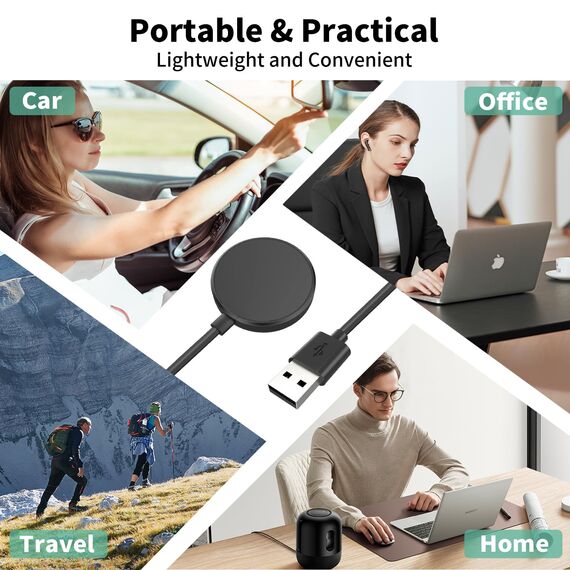 Kabelloses Ladegerät kompatibel mit Samsung Galaxy Watch 6/6Classic 5/5 Pro, magnetisches kabelloses USB-Ladekabel für Samsung Galaxy Watch 4/4 Classic, Watch 3, Active 2/Active