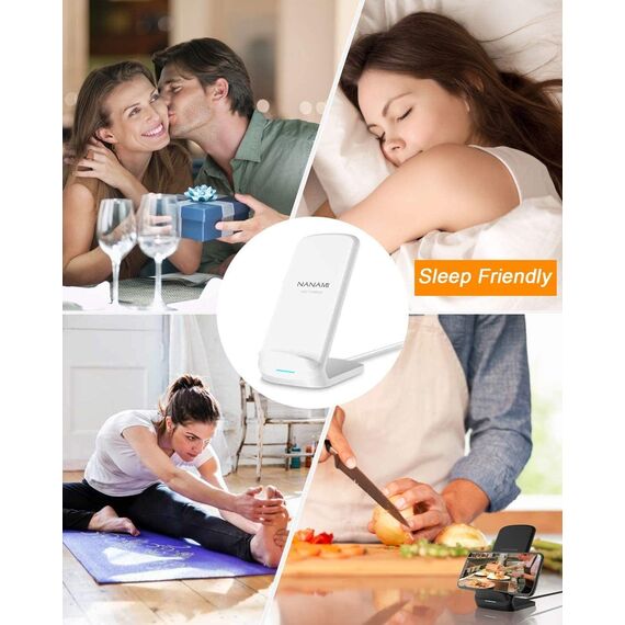 NANAMI Fast Wireless Charger, 15W Induktive Ladestation für Samsung Galaxy S26/S25/S24/S23/S22/S22+/S21/S20/S10/S9/S8/S7 Note 20, für iPhone 17/Air/16/15/14/13/12/11/X/XS/XR/8/8 Plus Google Pixel LG