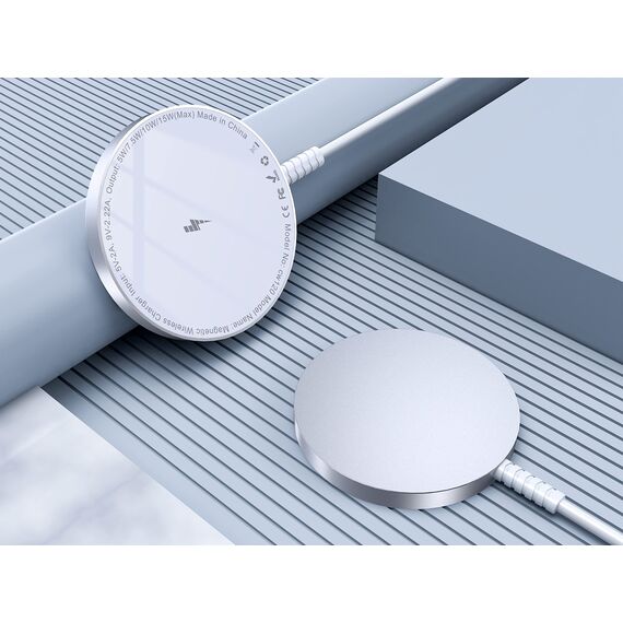 Mag-Safe Ladegerät für iPhone Ladestation: Magnet Wireless Charger Induktive Kabelloses Ladepad Kompatibel mit iPhone 17 Air 16e 16 15 14 13 12 und für Air-Pods 4 3 2 Pro (Ohne Netzteil, 2 Stück Weiß)