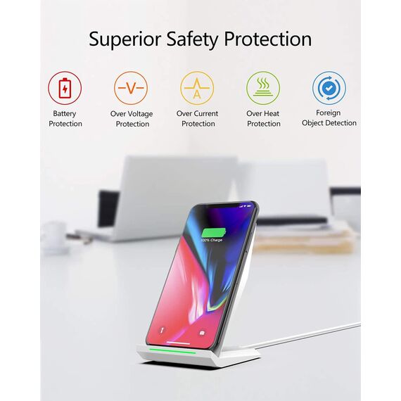 Fast Wireless Charger, NANAMI kabelloses Ladegerät (mit USB C ladegerät 20W PD Adapter) für Apple iPhone 17 16 15 14 13 12 Pro Max Xr Xs,10W Induktive Ladestation für Samsung Galaxy S26 S25 S24 S23