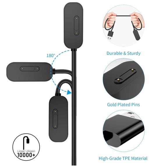 2-Stück Magnetisches Ladekabel Kompatibel mit Xplora X5 / X4, (Nicht für X6 Play) Tragbares USB-Kabel Ersatz Ladegerät Charging Cable,Schwarz & Schwarz