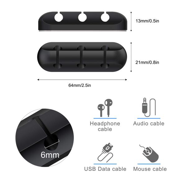 SOULWIT® Kabelhalter Kabelclips, [3 Stück] kabelmanagement Selbstklebend Kabel Organizer Vielzwecke Kabelführung Set für Schreibtisch Computer PC, USB Ladekabel, ZuhauseBüro