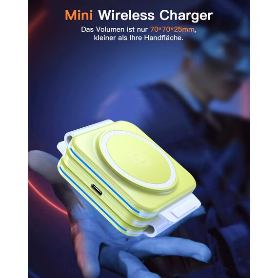 ZUMSEY 3 in 1 Faltbare kabellose Reiseladestation, Apple Ladestation Für Apple Watch und iPhone iPods, Wireless Charger für iPhone 16 15 14 13 12 Pro Max Plus/iWatch 10/9/Ultra/8/7/6/SE/5/4/3/AirPods