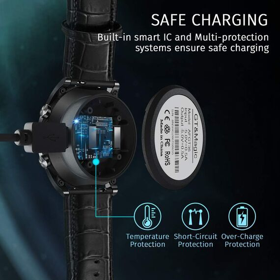 AWINNER Ladegerät, kompatibel mit Huawei Watch GT Classic, GT2, GT 2e, Honor Watch Magic, Magic 2, Dream – USB-Ladekabel, 100 cm, 2 Stück