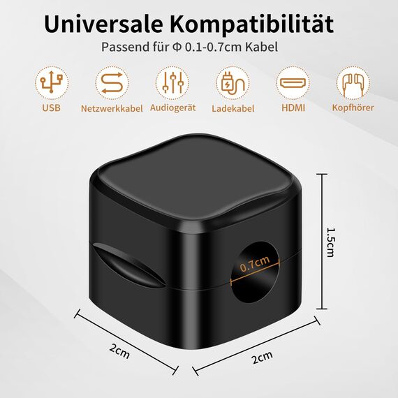 6-Pack Kabelhalter Schreibtisch, NISTARCE Kabelorganizer, Kabelclips Magnetisch[Starker Kleber] Telefon-Ladungskabel-Organisator für Schreibtisch, Zuhause, Büro, Auto(Schwarz)