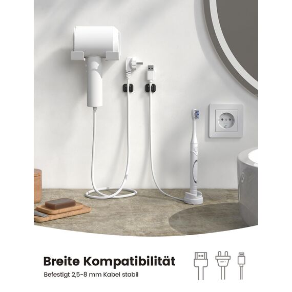 Lamicall 5 Stück Kabelclips Kabelhalter, Kabel Organizer - Verstellbare Kabel Management Halter für Schreibtisch, Netzkabel, Mikro Kabel, USB C Ladekabel, HDMI Kabel, Audiokabel, Ladekabeln usw.