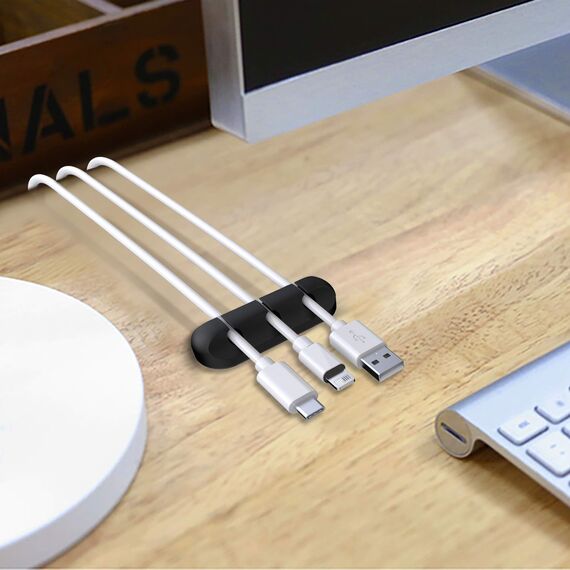 SOULWIT® Kabelhalter Kabelclips, [3 Stück] kabelmanagement Selbstklebend Kabel Organizer Vielzwecke Kabelführung Set für Schreibtisch Computer PC, USB Ladekabel, ZuhauseBüro
