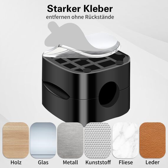 6-Pack Kabelhalter Schreibtisch, NISTARCE Kabelorganizer, Kabelclips Magnetisch[Starker Kleber] Telefon-Ladungskabel-Organisator für Schreibtisch, Zuhause, Büro, Auto(Schwarz)