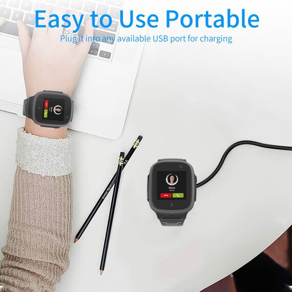 2-Stück Magnetisches Ladekabel Kompatibel mit Xplora X5 / X4, (Nicht für X6 Play) Tragbares USB-Kabel Ersatz Ladegerät Charging Cable,Schwarz & Schwarz