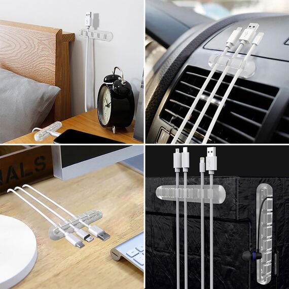 SOULWIT® Kabelhalter Kabelclips, [3 Stück] kabelmanagement Selbstklebend Kabel Organizer Vielzwecke Kabelführung Set für Schreibtisch Computer PC, USB Ladekabel, ZuhauseBüro