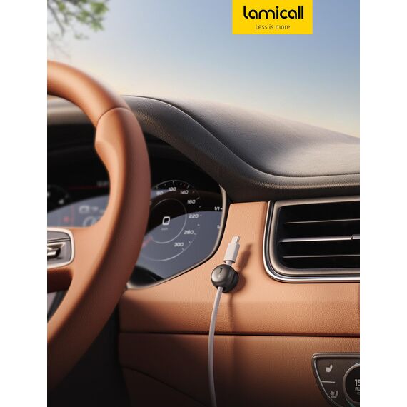 Lamicall [6 Stück] Kabelhalter Kabelclips, Kabel Organizer - [Kleiner & Raumsparender] Feder Kabelklemmen Selbstklebend, Kabelmanagement für Schreibtisch, Nachttisch, Kabelorganizer Auto für Ladekabel