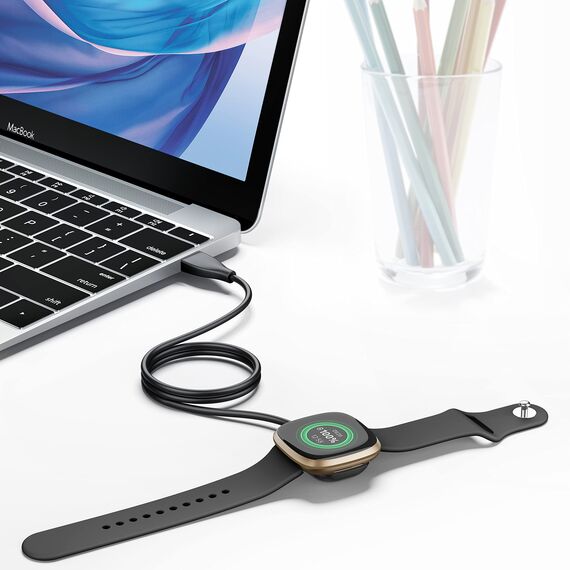 VANCLE Ladegerät Kompatibel mit Fitbit Versa 3/ Versa 4/ Sense/Sense 2 Ladekabel, 100cm USB Schnelles Ladekabel Tragbares Uhr Ladestation für Fitbit Versa 3 / Fitbit Versa 4