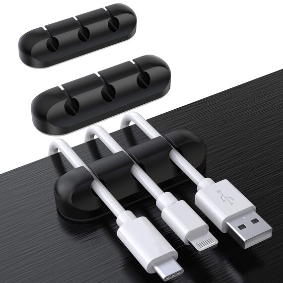 SOULWIT® Kabelhalter Kabelclips, [3 Stück] kabelmanagement Selbstklebend Kabel Organizer Vielzwecke Kabelführung Set für Schreibtisch Computer PC, USB Ladekabel, ZuhauseBüro