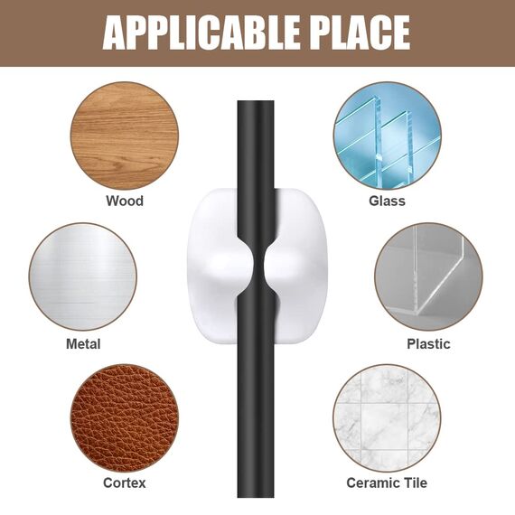 URAQT Kabelclips Kabelhalter, 5 Stück Vielzwecke Kabelführung Kabel Organizer Set für Schreibtisch, Netzkabel, USB Ladekabel, Ladegeräte, Audiokabel (mini-Weiss)