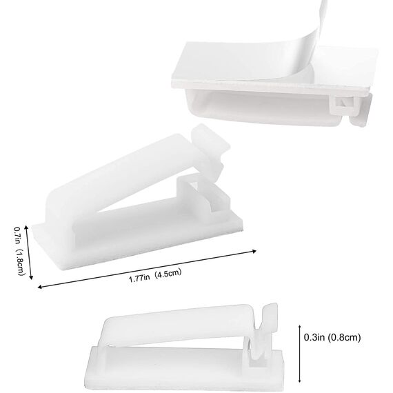 SOULWIT® 50 Stück Stark Selbstklebende kabelmanagement, Kabel Organizer, Kabel Clips für TV, PC, Laptop, Ethernet Kabel, Schreibtisch, Heim, Büro (Weiß)