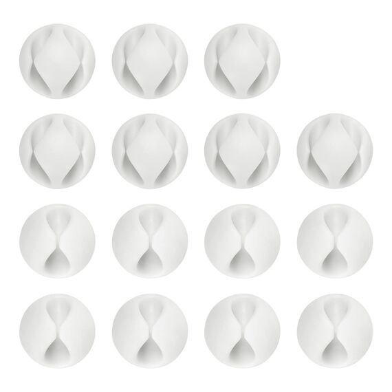 URAQT Kabelclips Kabelhalter, 15 pcs Vielzwecke Kabelführung Kabel Organizer Set für Schreibtisch, Netzkabel, USB Ladekabel, Ladegeräte, Audiokabel (Weiß)