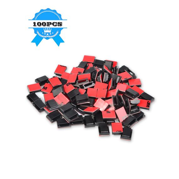 Cable Tidy Management Selbstklebende Kabelklemmen, 100Pack Klemmen Fix Led Light Clips (für 10mm (3/8") Wide Strip Light)