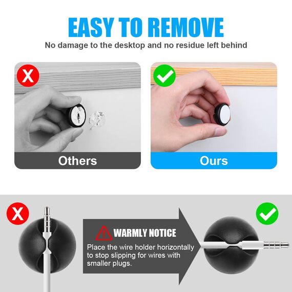 URAQT Kabelclips Kabelhalter, 30pcs Vielzwecke Kabelführung Kabel Organizer Set für Schreibtisch, Netzkabel, USB Ladekabel, Ladegeräte, Audiokabel (Schwarz)