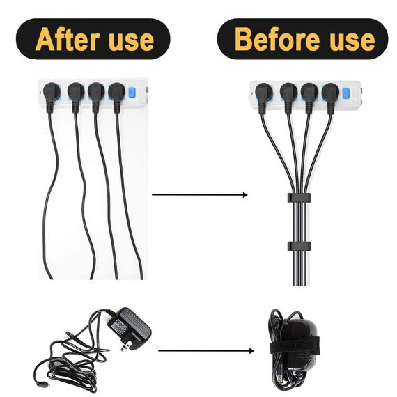 MiuCo Kabelmanagement Schreibtisch Kit mit 50Stk Kabelbinder Klettband+40Stk Kabelklemme/KabelClips+10Stk Kabelhalter Selbstklebende Kabelschellen, Kabel Management Organizer Kit für Schreibtisch