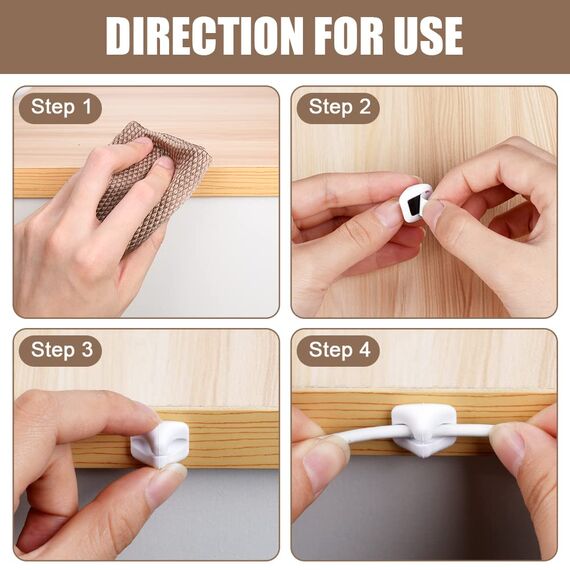 URAQT Kabelclips Kabelhalter, 5 Stück Vielzwecke Kabelführung Kabel Organizer Set für Schreibtisch, Netzkabel, USB Ladekabel, Ladegeräte, Audiokabel (mini-Weiss)
