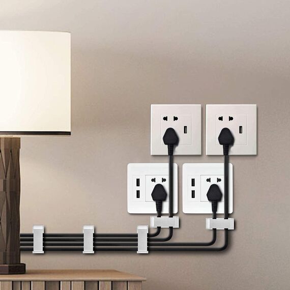 SOULWIT® 50 Stück Stark Selbstklebende kabelmanagement, Kabel Organizer, Kabel Clips für TV, PC, Laptop, Ethernet Kabel, Schreibtisch, Heim, Büro (Weiß)