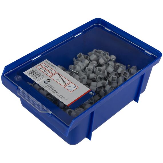 REV Expressschellen, 200 St. Nagelschellen -Kabelschellen, 7-11mm, grau (Packung mit 2)