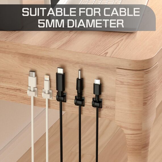 KGROTE 100 Stück Kabelhalter, Kabelführung Organizer Kabelclips Selbstklebend Outdoor Kabelklemmen, Kabel Haken Draht Halter für Kabelmanagement - Kabelbefestigung Lichterkette (Weiß)