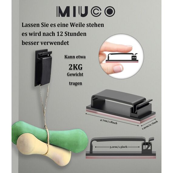 MiuCo 60 Stück kabelklemmen schreibtisch, Stark Kabelhalter Selbstklebend, Kabel Organizer, Kabel Clips für Ethernet Kabel, Indoor, Outdoor, Heim, Büro (Schwarz)