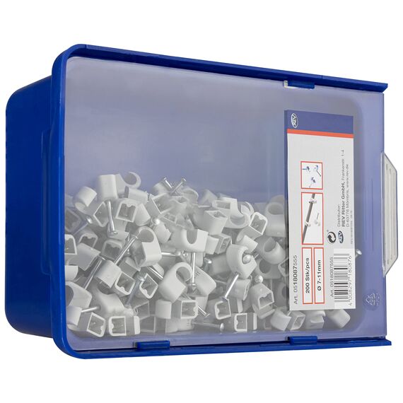 REV Expressschellen, 200 St. Nagelschellen -Kabelschellen, 7-11mm, grau (Packung mit 2)