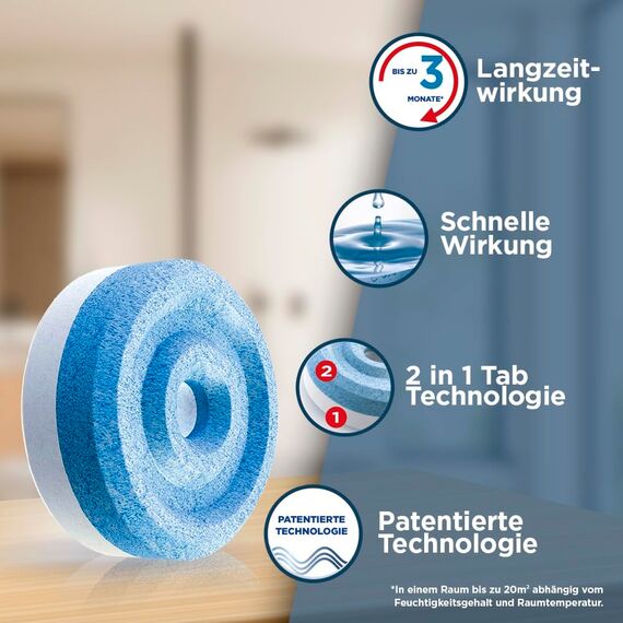 Pattex AERO 360° Neutral Tabs Nachfüllpack (4er-Pack), reduzieren Feuchtigkeit und schlechte Gerüche, Nachfülltabs für den Luftentfeuchter AERO 360°