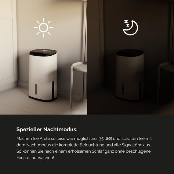 Meaco MeacoDry Arete® Two 12L Luftentfeuchter & HEPA-H13-Luftreiniger, Meaco-WLAN-App, intelligenter Feuchtigkeitsmodus, Wäschemodus, Stromsparmodus, leiser Modus, senkt Feuchtigkeit, 5 Jahre Garantie