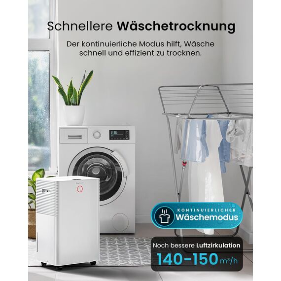 Pro Breeze OmniDry Luftentfeuchter mit App & WLAN, 20L in 24h Entfeuchtungsleistung - Luftentfeuchter elektrisch mit Wäschemodus, Feuchtigkeitssensor, Timer - Gegen Schimmel - Entfeuchter Dehumidifier