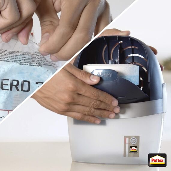 Pattex AERO 360° Neutral Tabs Nachfüllpack 2er-Set (2x 4er-Pack), reduzieren Feuchtigkeit und schlechte Gerüche, Nachfülltabs für den Luftentfeuchter AERO 360°