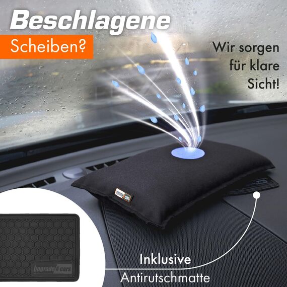 Upgrade4cars Auto Luftentfeuchter Kissen 1kg wiederverwendbar mit Restart-Funktion | Silica Granulat Innenraum Entfeuchter Universal | Autozubehör Geschenke für Frauen und Männer
