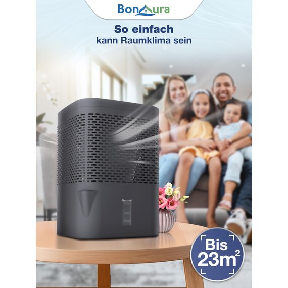 BonAura® Luftentfeuchter ohne Strom - Raumentfeuchter für Keller, Bad uvm. - 680g Luftenfeuchter Nachfüllpack inklusive - Entfeuchter und Luftentfeuchter Granulat im Set - Schutz vor Schimmel