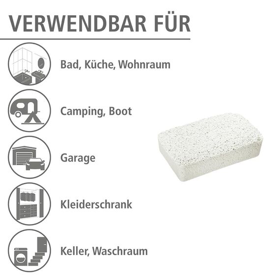 WENKO Nachfüllpack für Feuchtigkeitskiller 2kg, Granulatblock für Raumentfeuchter, fasst bis zu 2,8 l Feuchtigkeit, laborgeprüft, reduziert Schimmel & Gerüche, Weiß
