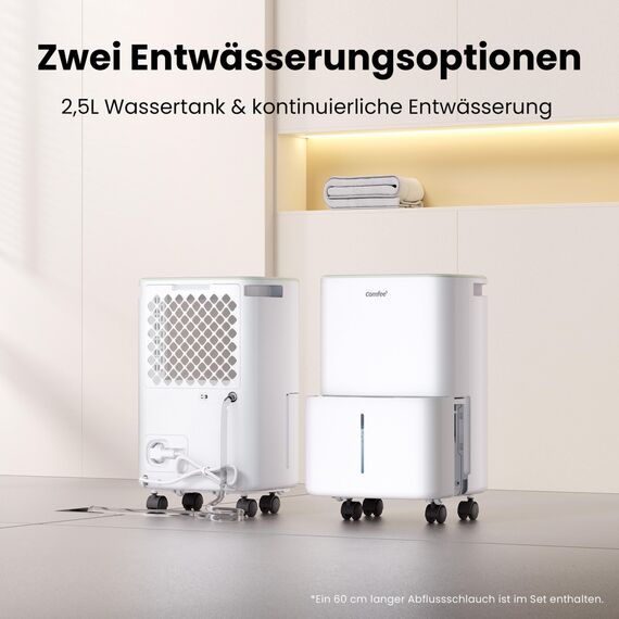 COMFEE Luftentfeuchter 10 Liter/Tag, geeignet für Räume von ca. 40 Kubikmetern (16 Quadratmetern), automatische Abtauung, Kindersicherung, Geräuschreduzierung, Kältemittel R290, CDDOE-10DEN7-QA3(EU)