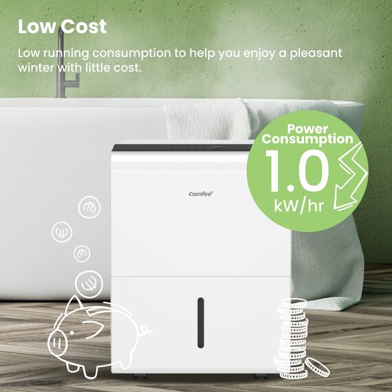 Comfee dehumidifier MDDP-50DEN7, 50L / 24h, room size approx. 250m³ (100m²)