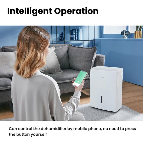 Comfee Luftentfeuchter MDDF-20DEN7, 20L/24h, Raumgröße ca.100m³(40m²), APP-fähig WLAN-Steuerung