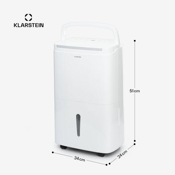 Klarstein DryFy Connect 30L Smart Luftentfeuchter, WiFi App-Steuerung, 30L/Tag, 5L Tank, Timer, Elektrischer Entfeuchter, Raumluftentfeuchter für 25-30m², Trocknungsgerät, Weiß