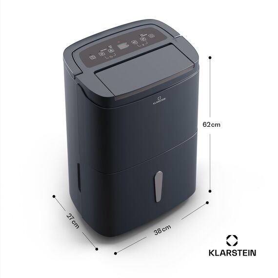 Klarstein DryFy Connect 50L Smart Luftentfeuchter - 50L/24h, WiFi App-Steuerung, 7L Tank, Timer, Elektrischer Entfeuchter für Räume 45-55m², Automatische Abschaltung, Tragbar, Anthrazit