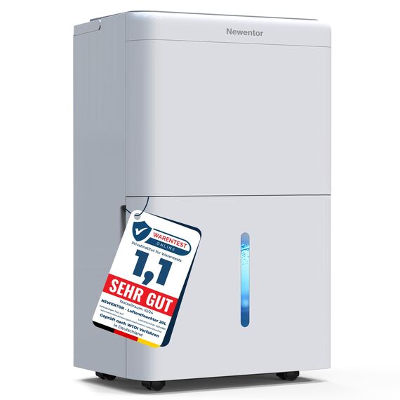 Newentor Luftentfeuchter elektrisch 30L, Entfeuchter elektrisch keller, Raumentfeuchter elektrisch, Dehumidifiers for home für 245m³/90m², mit Timer, Filter, Ablaufschlauch, 10 J. Gar.